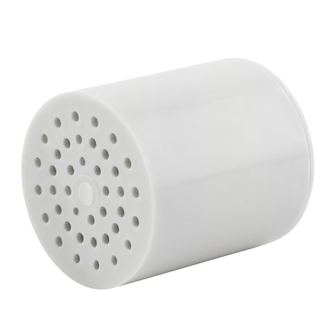 AquaBliss SFC100 replacement cartridge installed in a shower head for purified, softer water