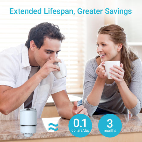 AQUA CREST 1800-gallon lifespan badge on filter packaging