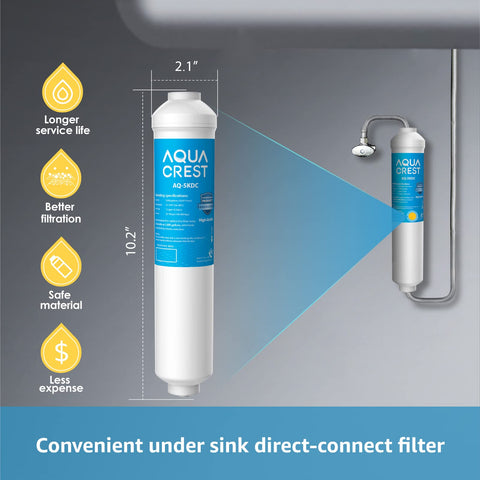 Aqua Crest 3-8 inch braided hoses for inlet and outlet connections