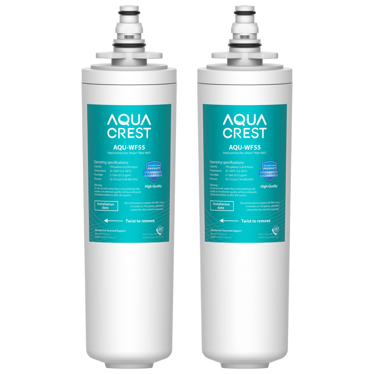 AQUACREST AQU-WF55 filter assembly reduces chlorine for cleaner water