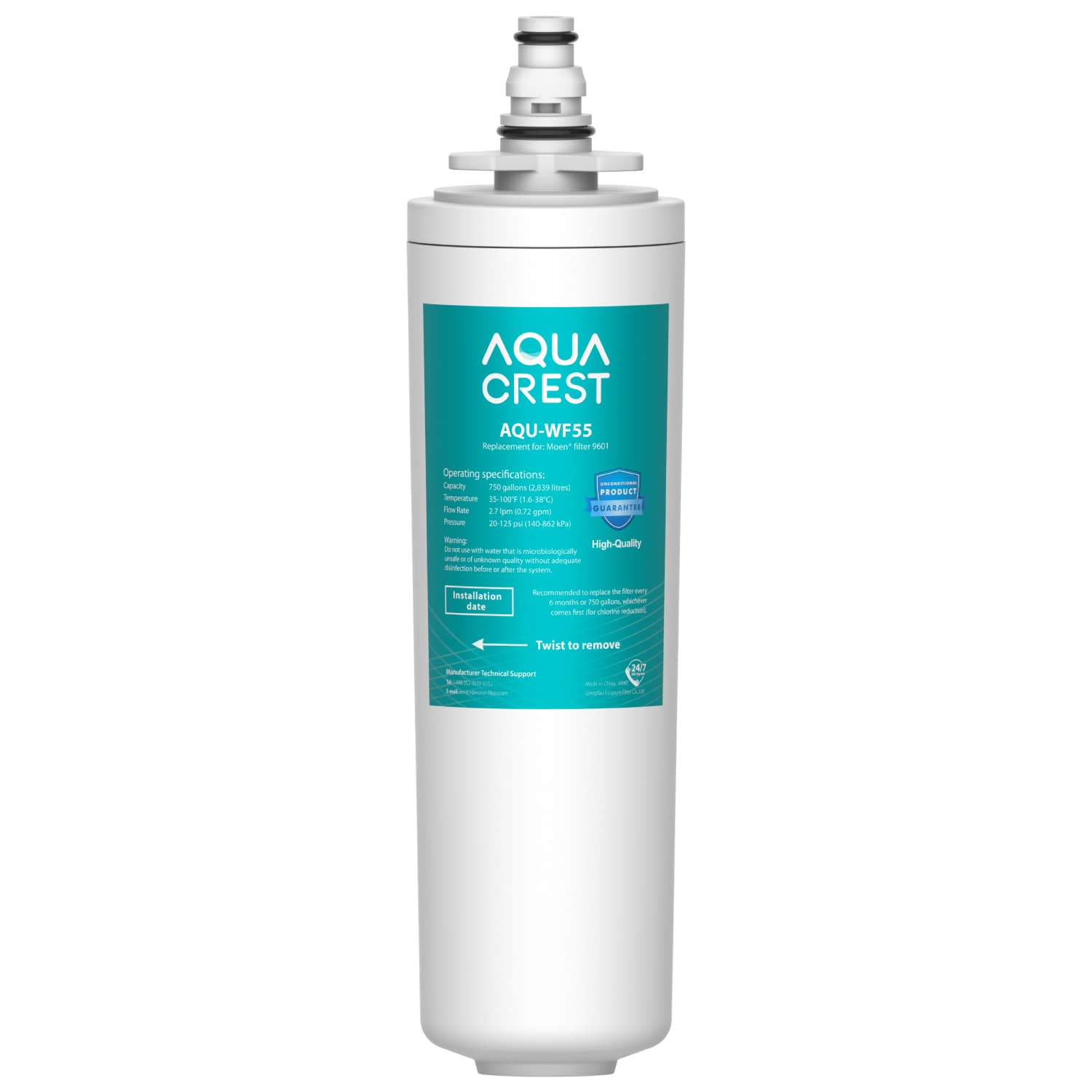 Aqua Crest AQU-WF55 filter cap ensures secure connection for consistent water flow and filtration.