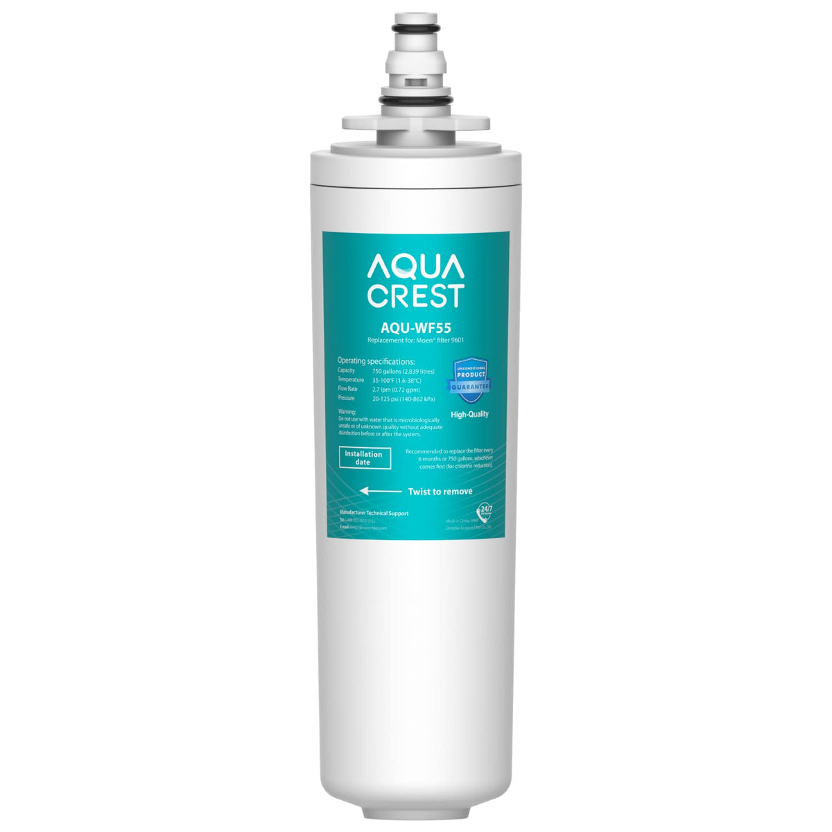Aqua Crest AQU-WF55 filter cap ensures secure connection for consistent water flow and filtration.
