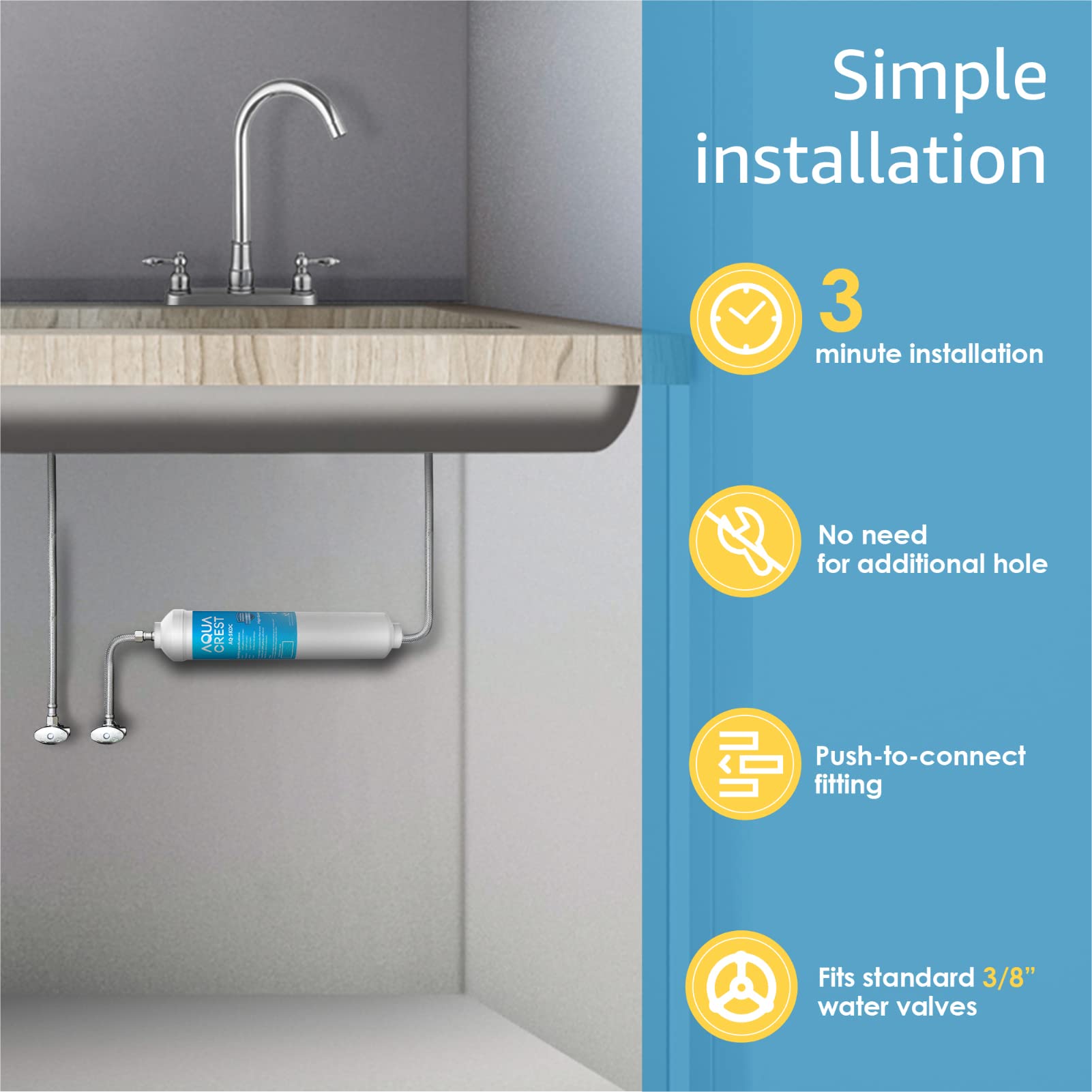 Aqua Crest chlorine reduction up to 98 percent for crisper water
