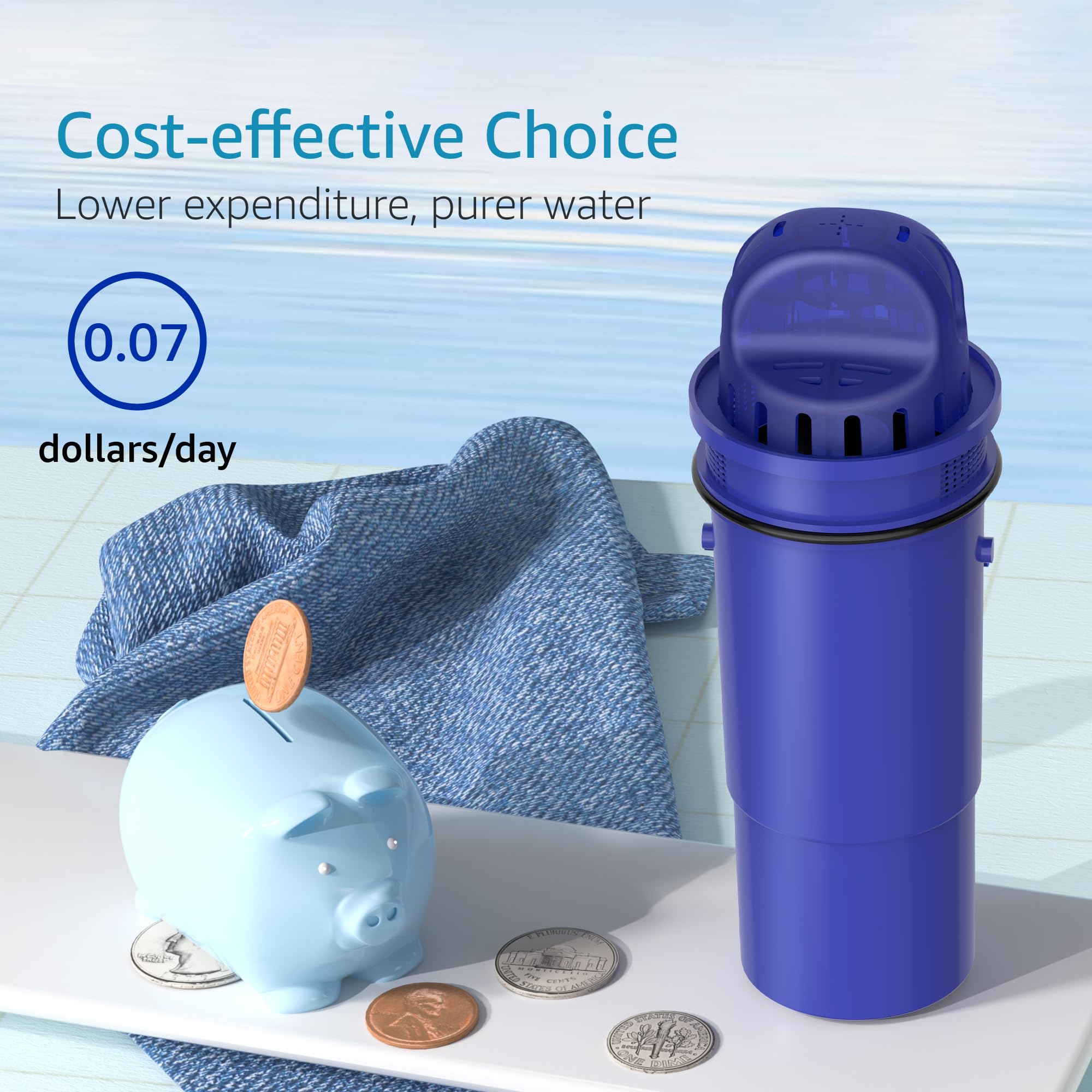AQUA CREST easy replacement design simplifies filter swaps.