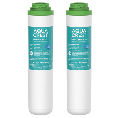 AQUA CREST FQK2J under-sink filter close-up highlighting carbon block for fresher-tasting water