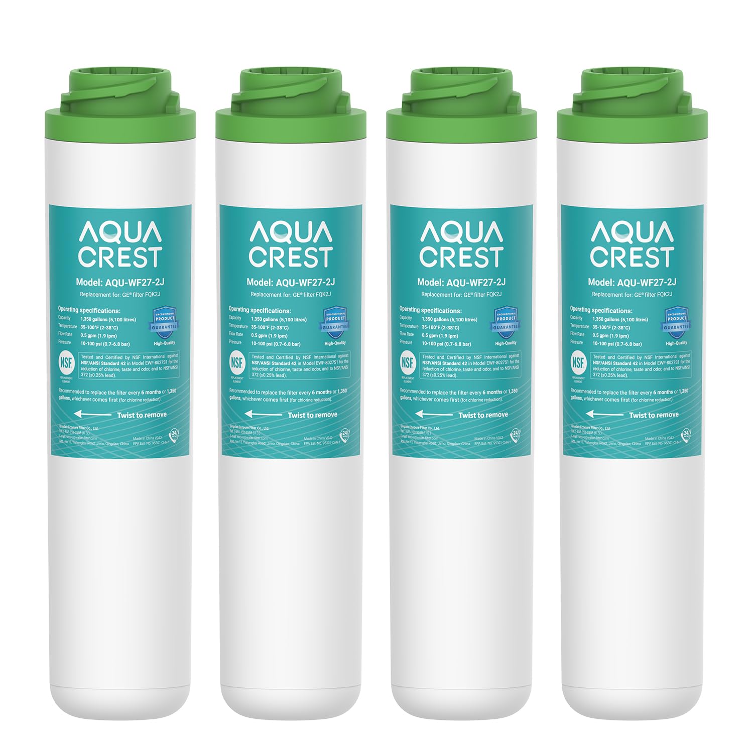 AQUA CREST FQK2J under-sink filter installed under kitchen sink for cleaner water