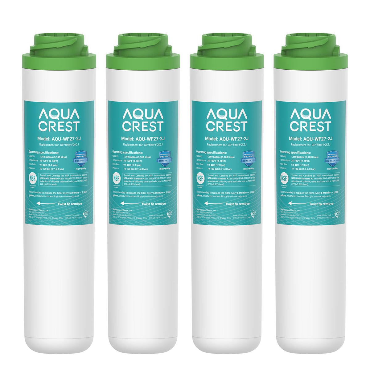 AQUA CREST FQK2J under-sink filter installed under kitchen sink for cleaner water