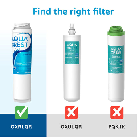 GXRLQR filter cartridge replacement for cleaner tasting water.