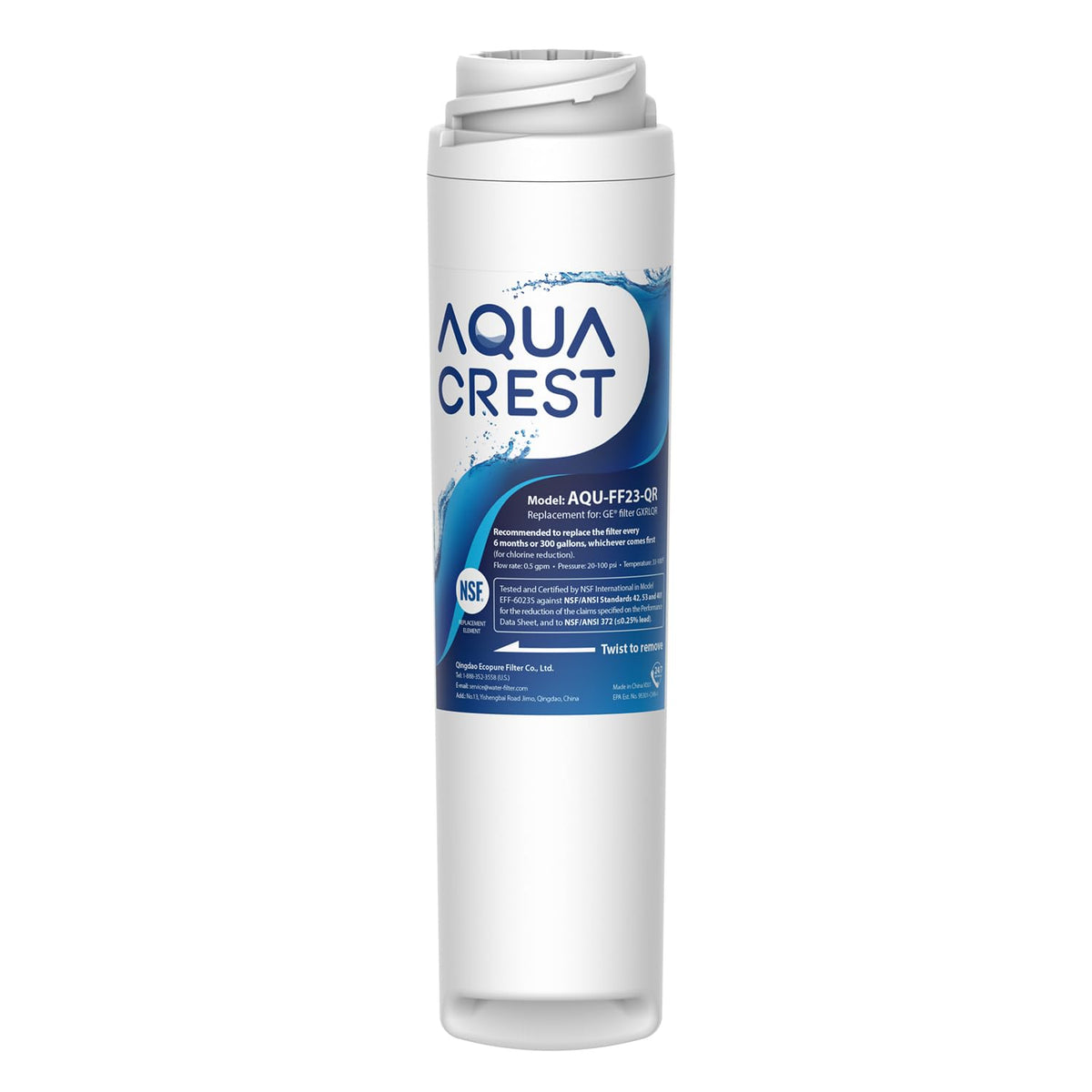 AQUACREST GXRLQR under-sink installation showing quick, leak-free setup.