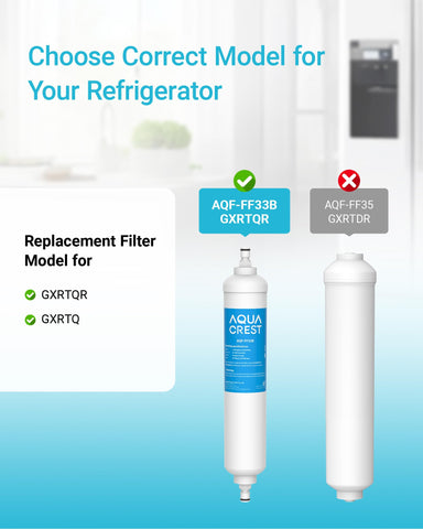 AQUA CREST GXRTQR inline filter in hand for quick replacement.