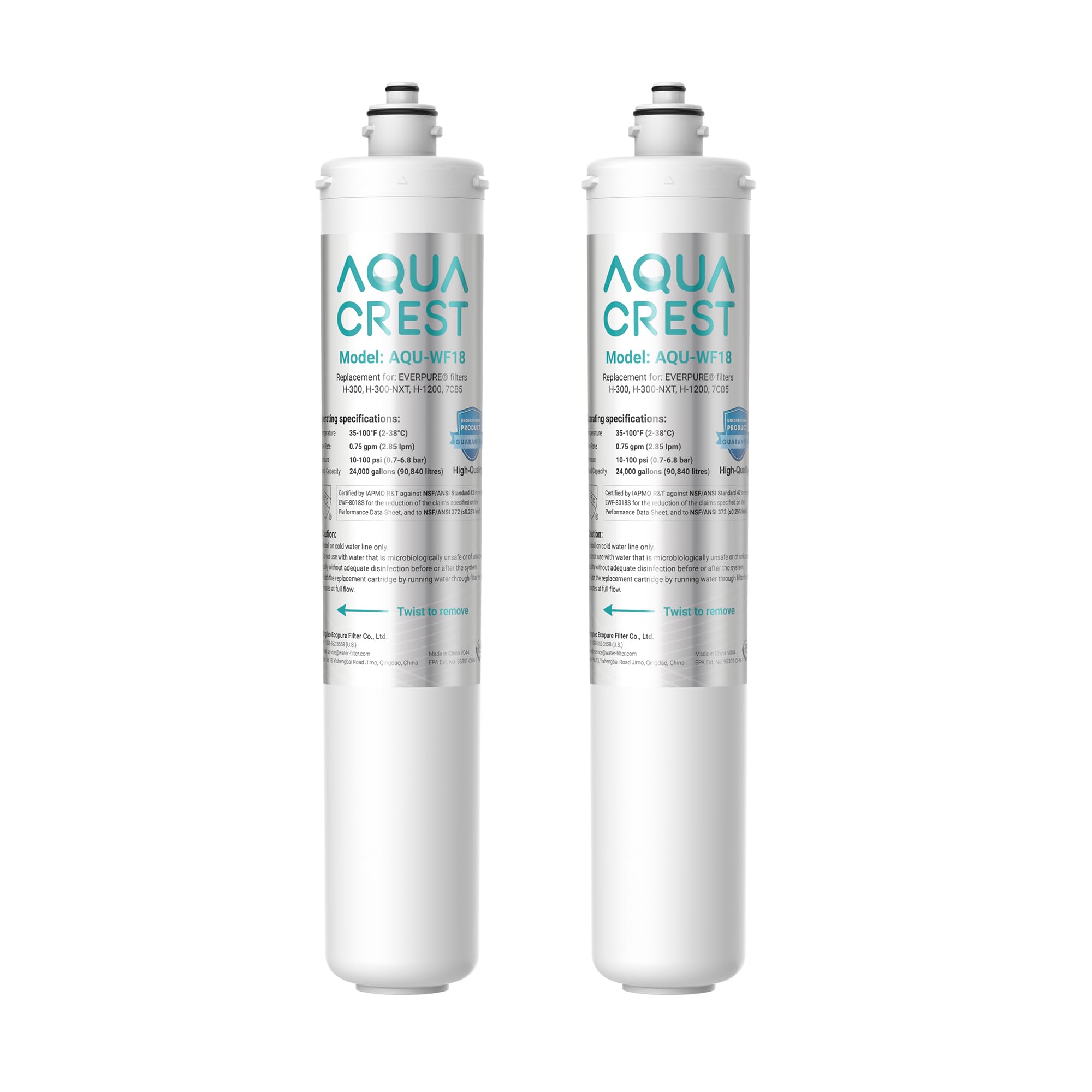 Aqua Crest H-300 under-sink cartridge replacement for fresher water.