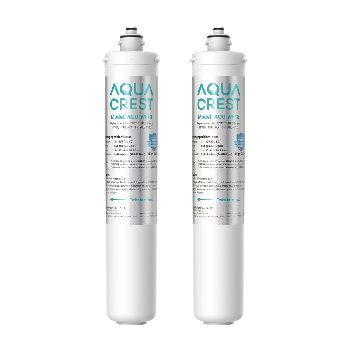 Aqua Crest H-300 under-sink cartridge replacement for fresher water.