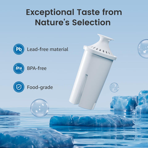 AQUA CREST high-flow filtration delivers steady streams during daily use.