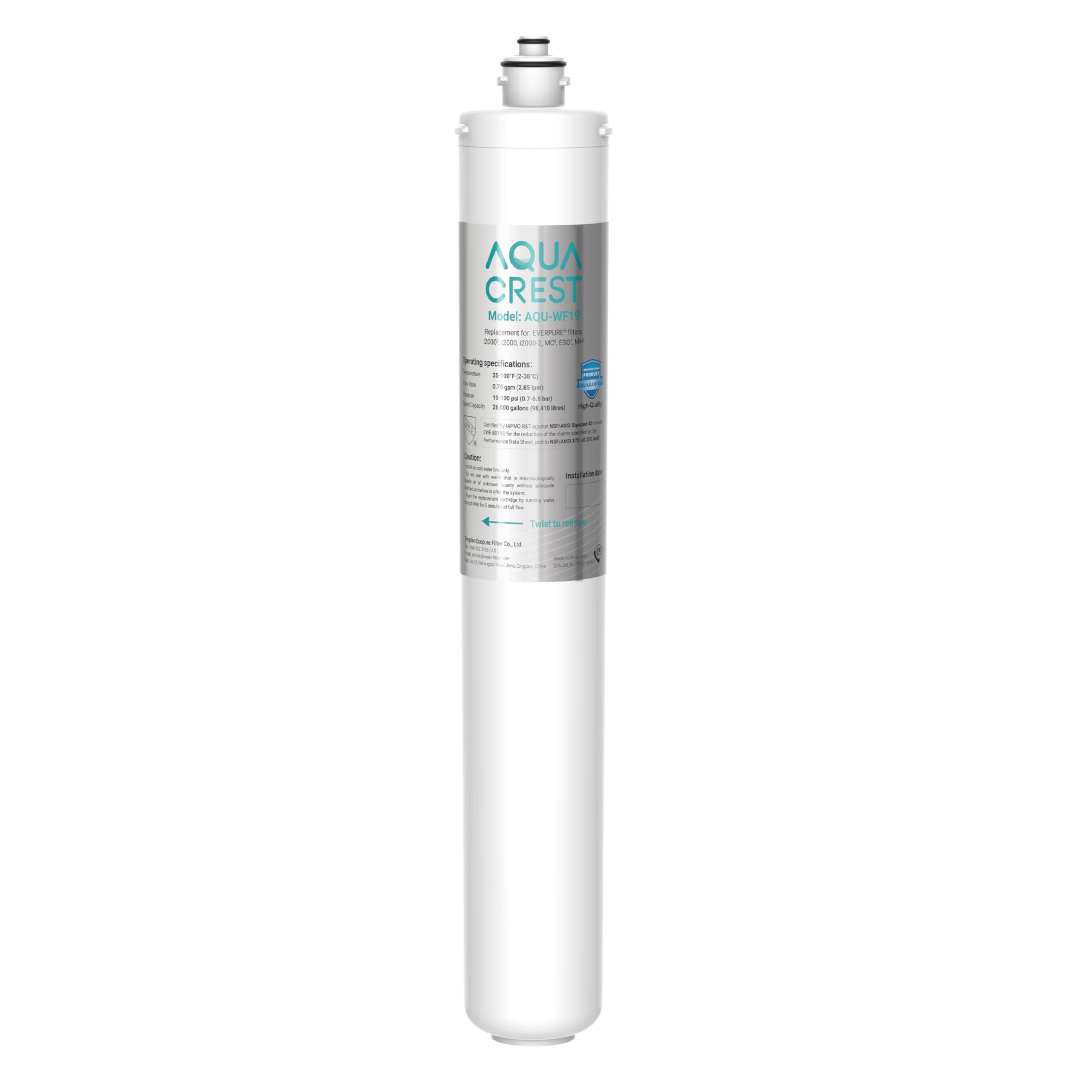 Aqua Crest I2000 under-sink filter for clean, refreshing water at home