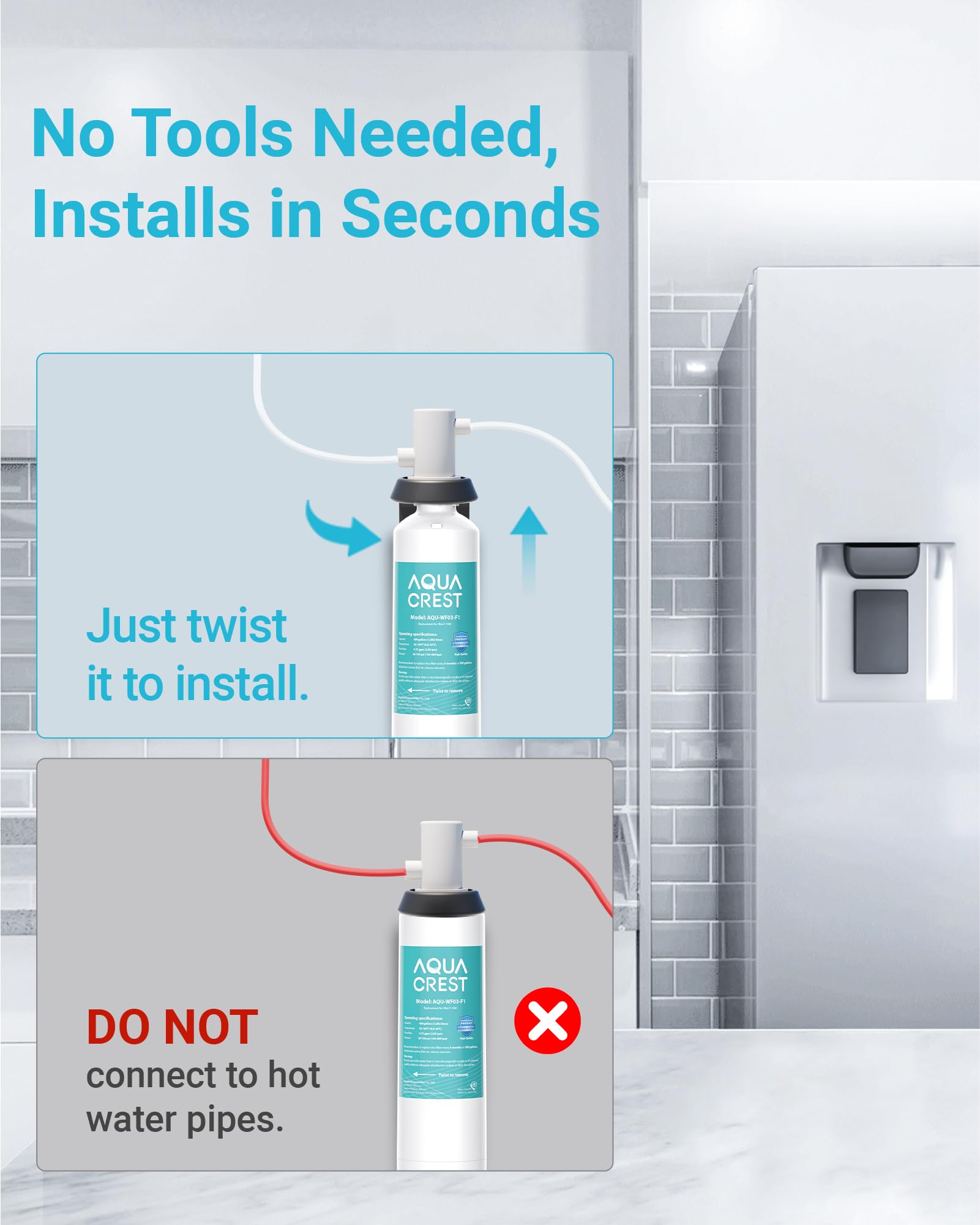 Aqua Crest lab test results emphasize chlorine reduction benefits.