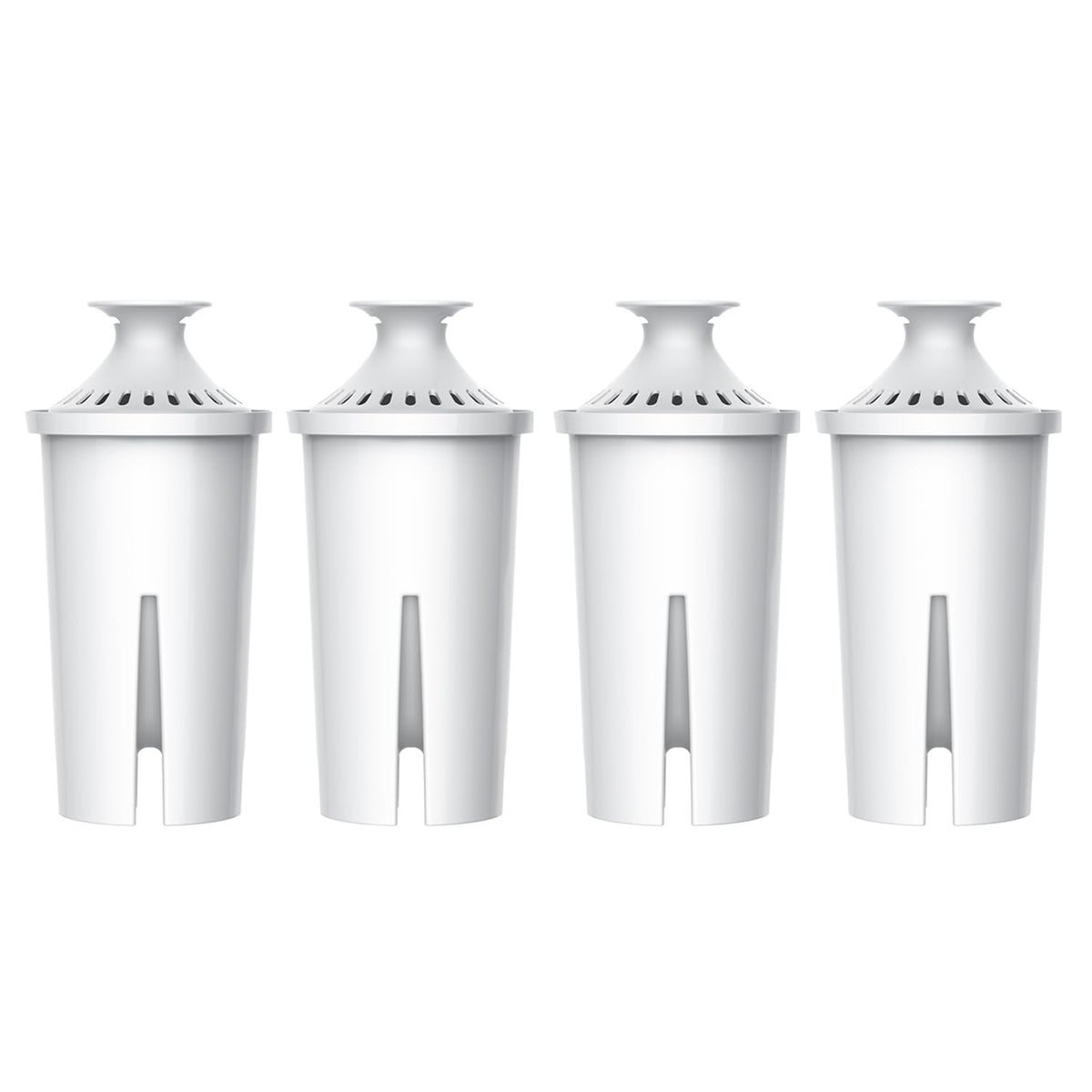 AQUA CREST replacement filter front view showing compact design for Brita compatibility.