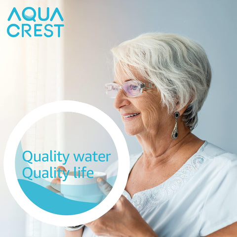 AQUA CREST soak-before-use instruction ensures full filtration immersion.