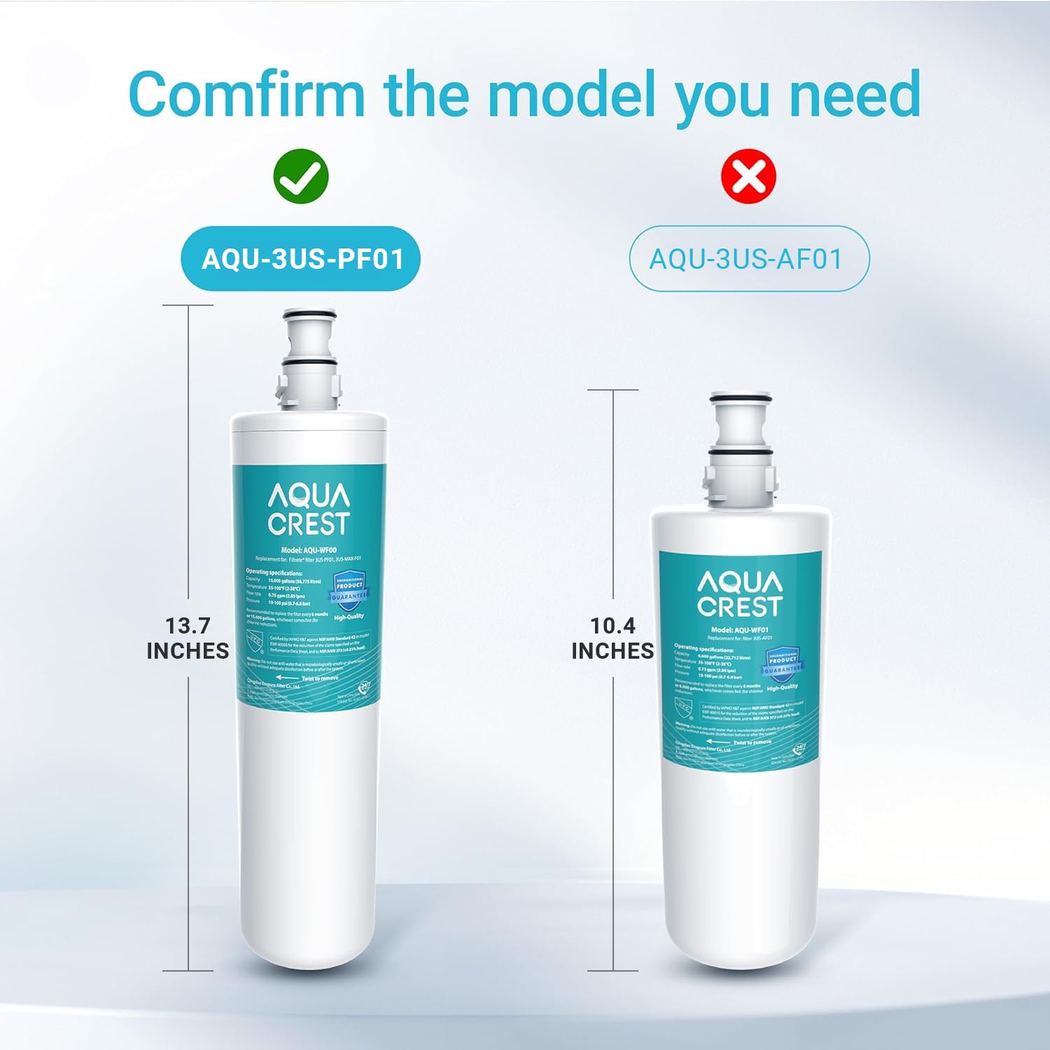 Aqua Crest under-sink installation setup showing quick setup and space-saving design.