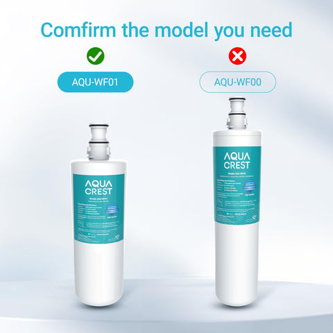 Aqua Crest under-sink installation scene shows tool-free setup for quick changes.