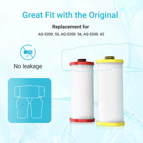 Aqua Crest WF52-R under-sink installation showing tool-free setup.