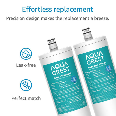 AQUA CREST WF60-80/90 under-sink installation setup for easy replacement.