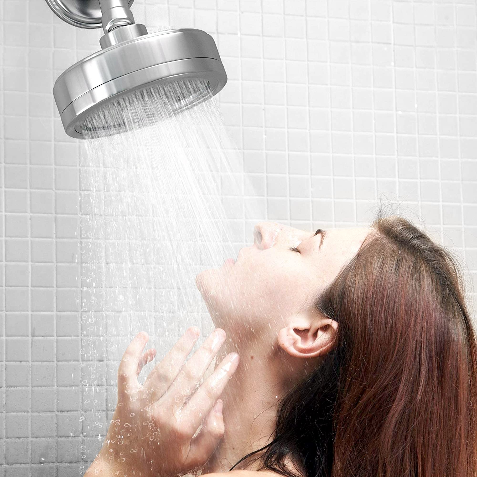 AquaHomeGroup in-use rain-like spray in a modern bathroom setting