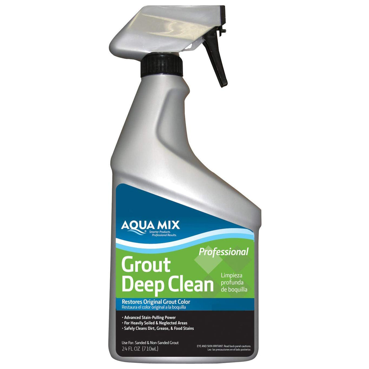 Aqua Mix grout deep clean spray bottle for stain removal in grout joints