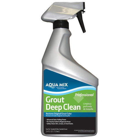 Aqua Mix grout deep clean spray bottle for stain removal in grout joints