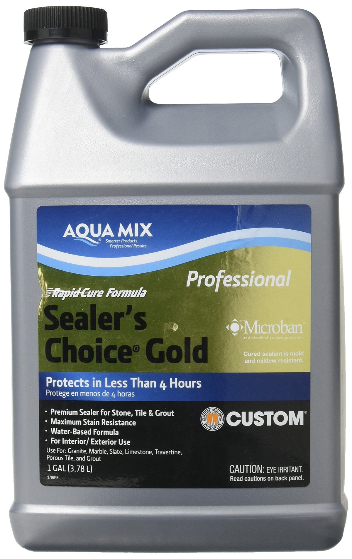 Aqua Mix Sealer's Choice Gold bottle close-up for premium stone protection.