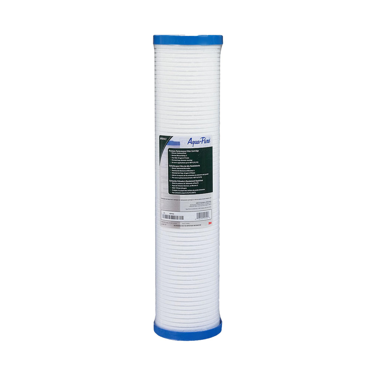 Aqua-Pure AP810-2 cartridge in housing filters sediment for clearer water.