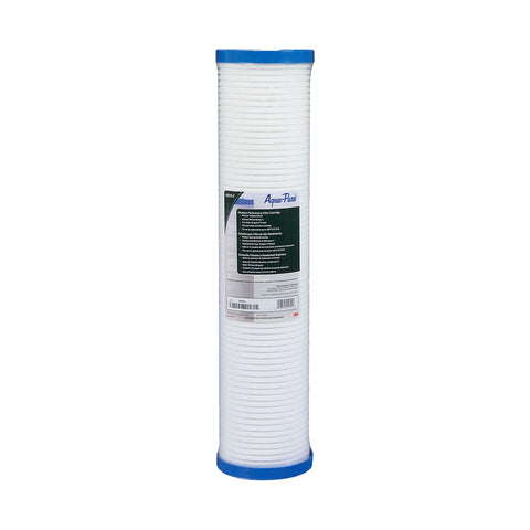 Aqua-Pure AP810-2 cartridge in housing filters sediment for clearer water.