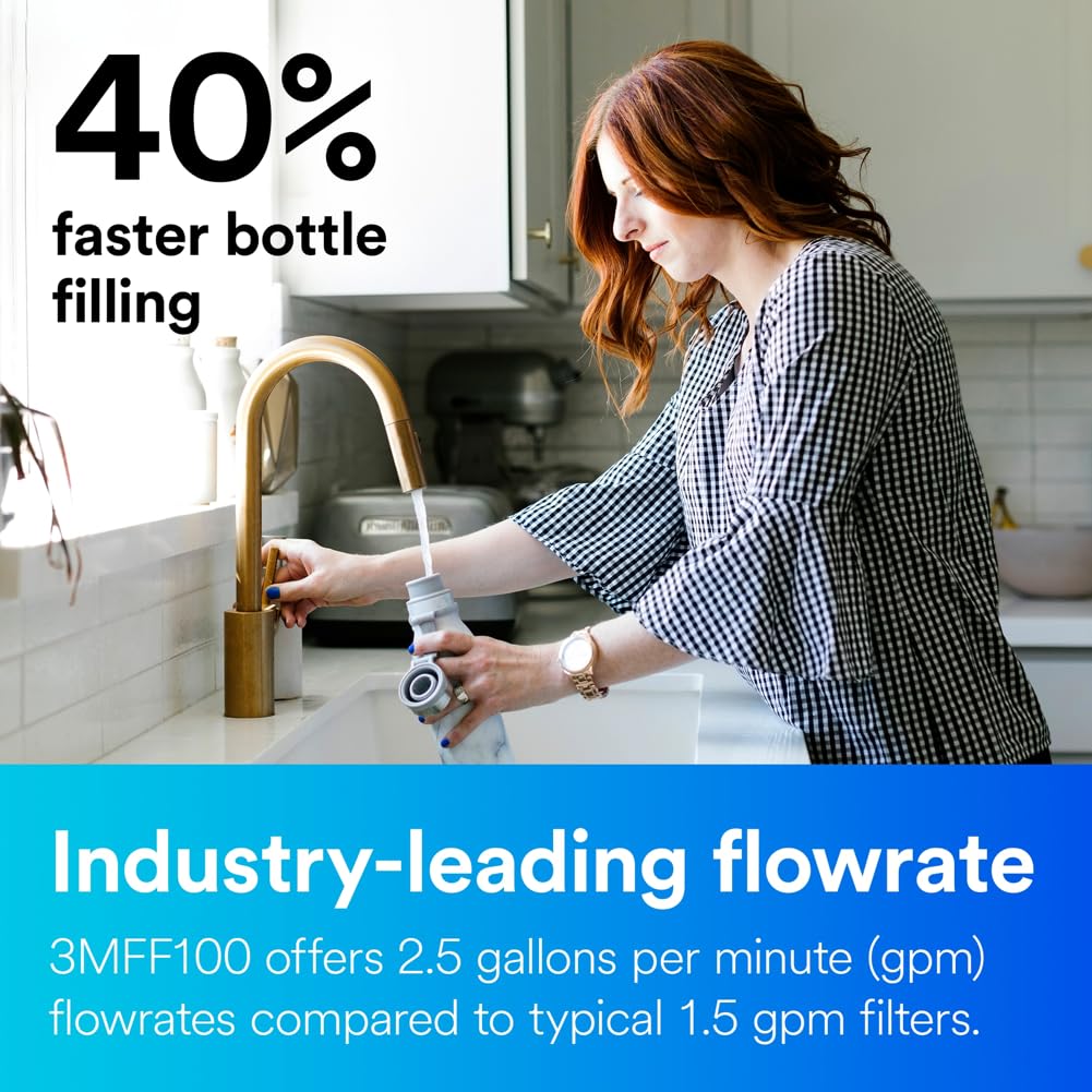 Aqua-Pure FF101 full-flow design maintains faucet pressure during filtration.