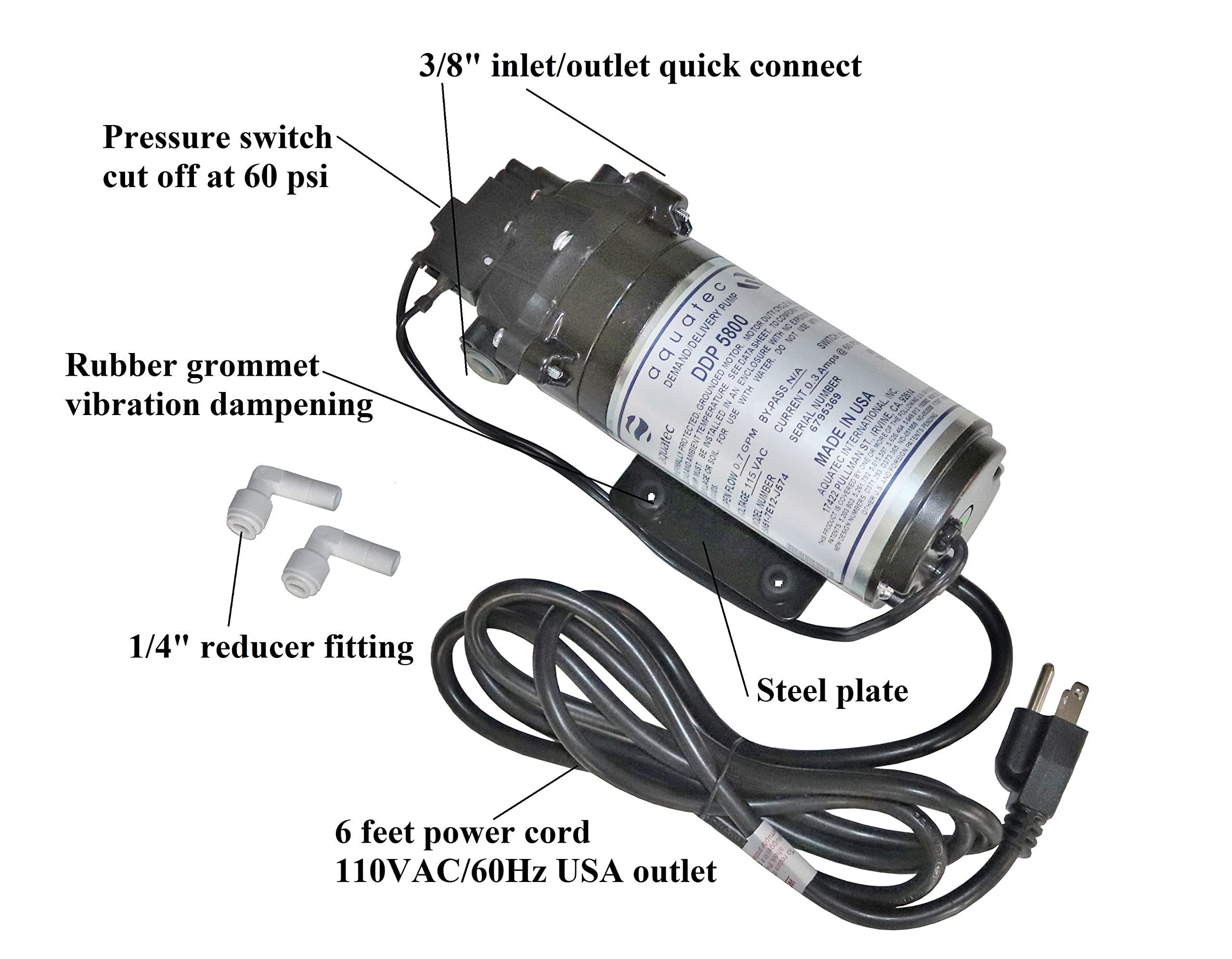 Aqua Tec delivery pump side view highlighting compact build for home systems