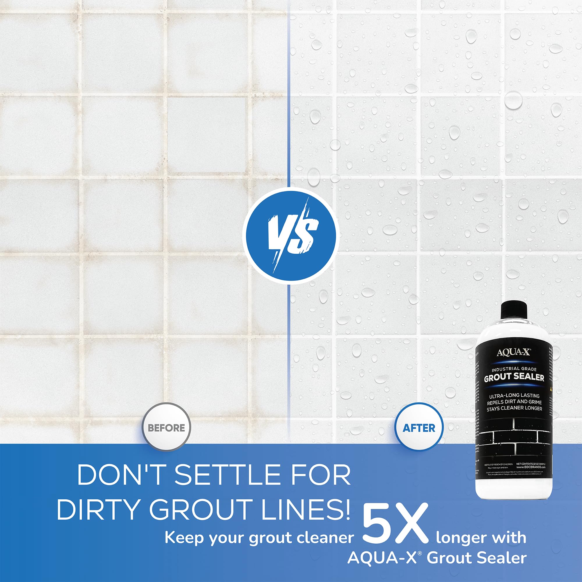 AQUA-X Grout Sealer spray application seals backsplash grout easily.