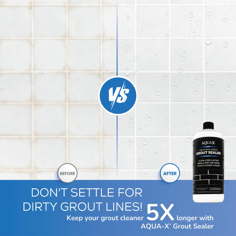 AQUA-X Grout Sealer spray application seals backsplash grout easily.