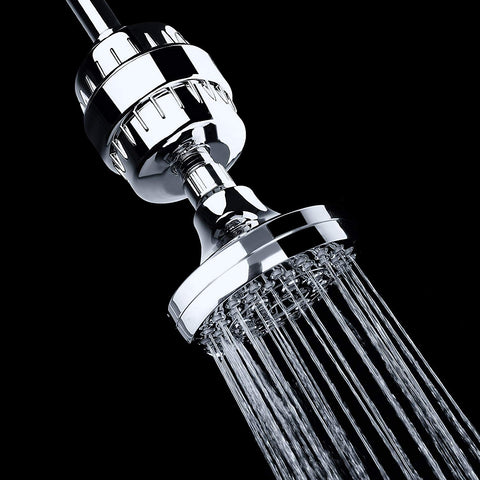 Home shower with AquaBliss SF100 Chrome providing purified water