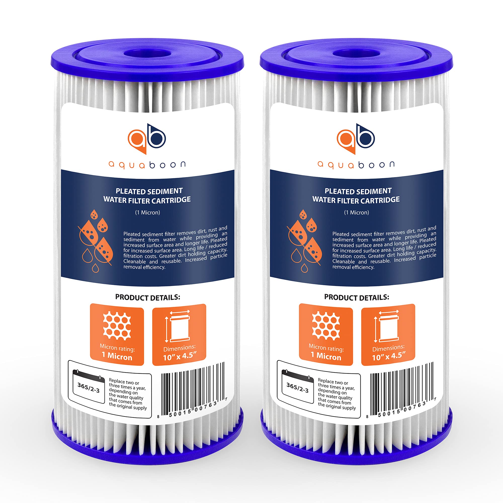 Aquaboon 1-micron pleated filter-well for well water filtration showing sediment removal.