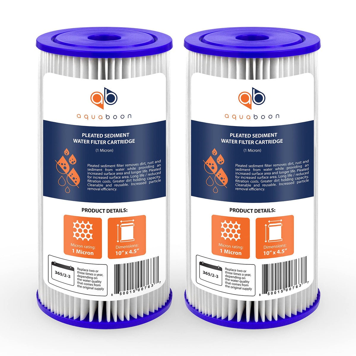 Aquaboon 1-micron pleated filter-well for well water filtration showing sediment removal.