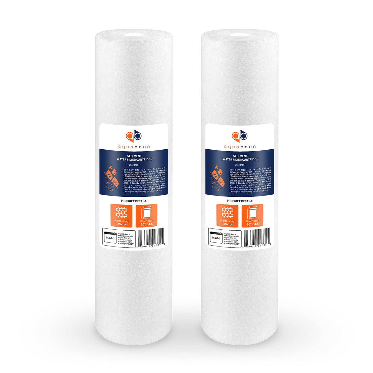 Aquaboon 1-micron sediment filter front view improves whole-house water clarity
