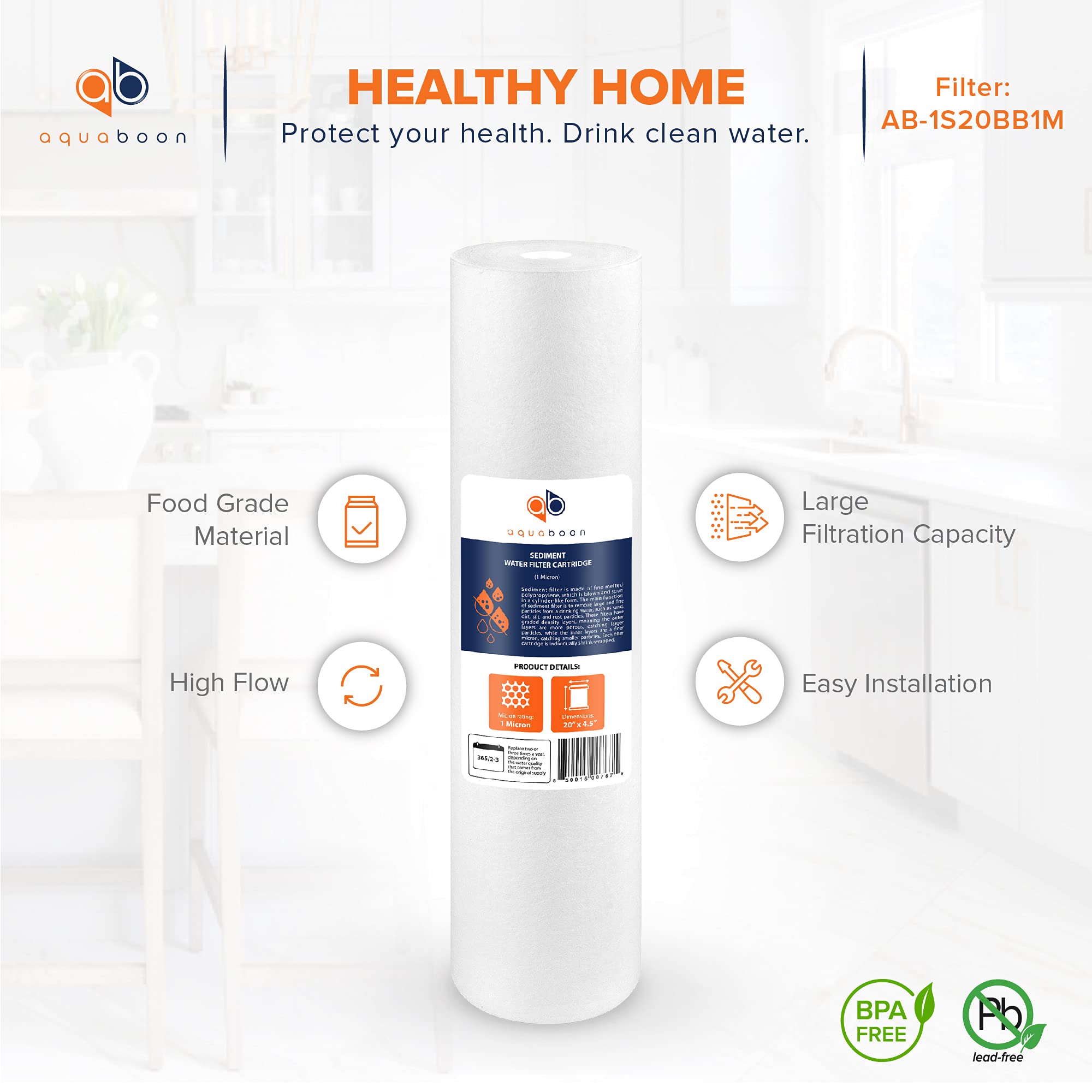 Aquaboon packaging image shows easy replacement and reordering