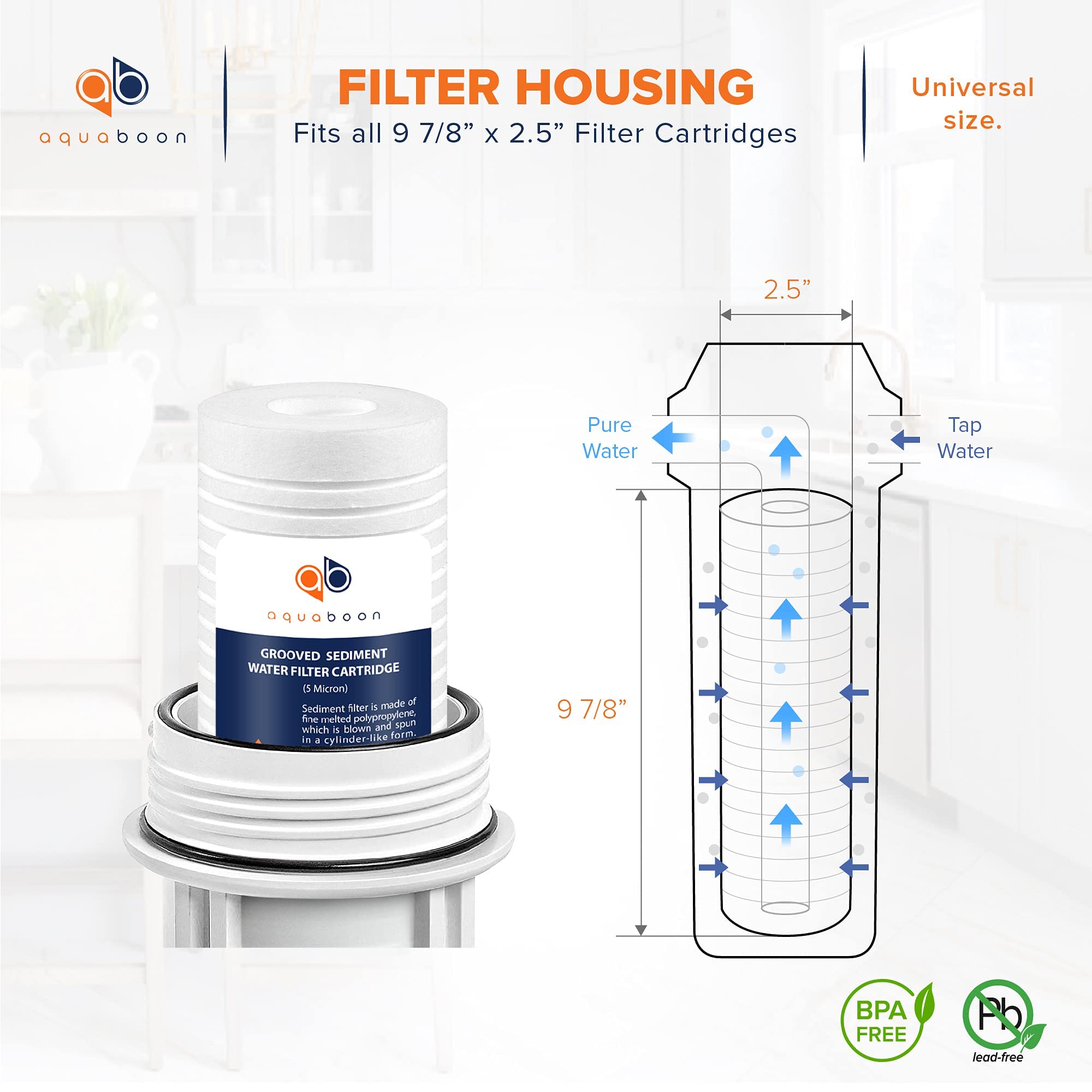 Aquaboon 10x2.5 filter in housing compatible with AP110 and similar units