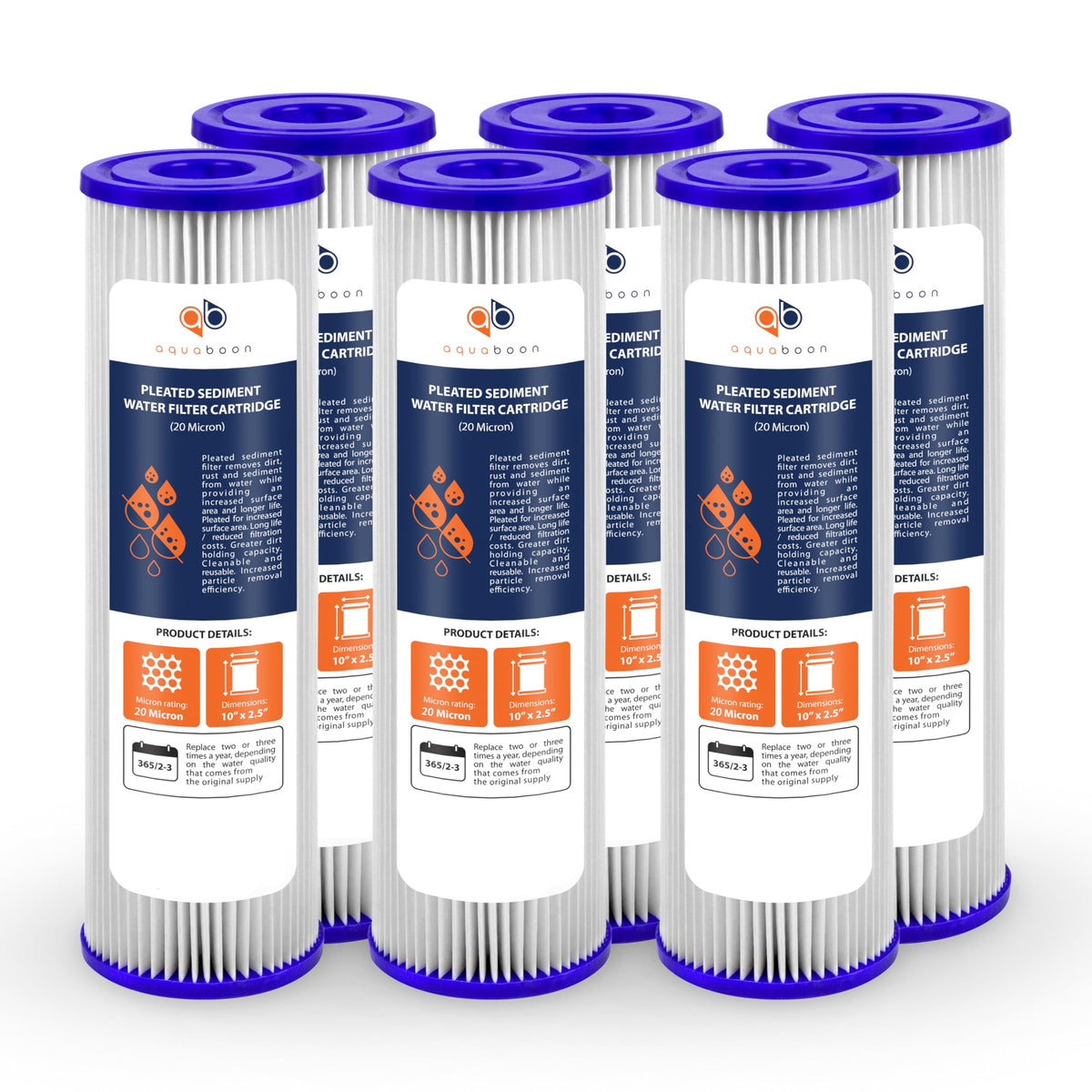 Aquaboon 20 micron pleated sediment filter cartridge for durable, precise filtration