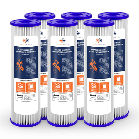 Aquaboon 20 micron pleated sediment filter cartridge for durable, precise filtration