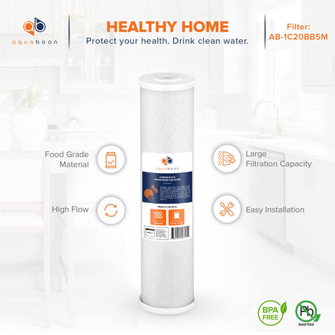 Aquaboon carbon filter for chlorine removal in drinking water and cooking