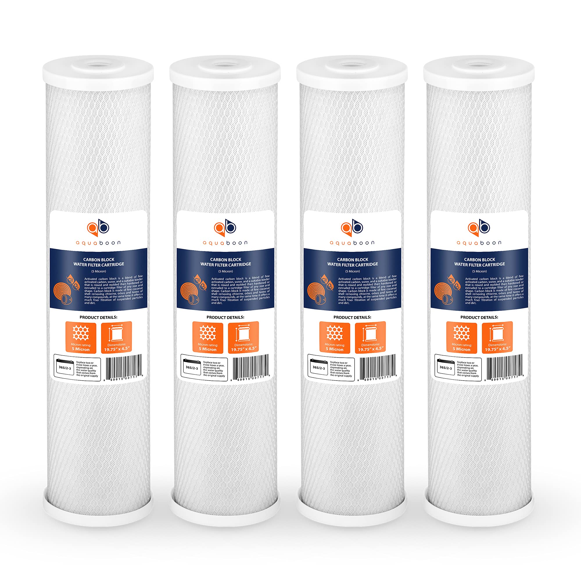 Aquaboon installation diagram for the 20x4.5 inch CTO carbon filter in a whole-house system