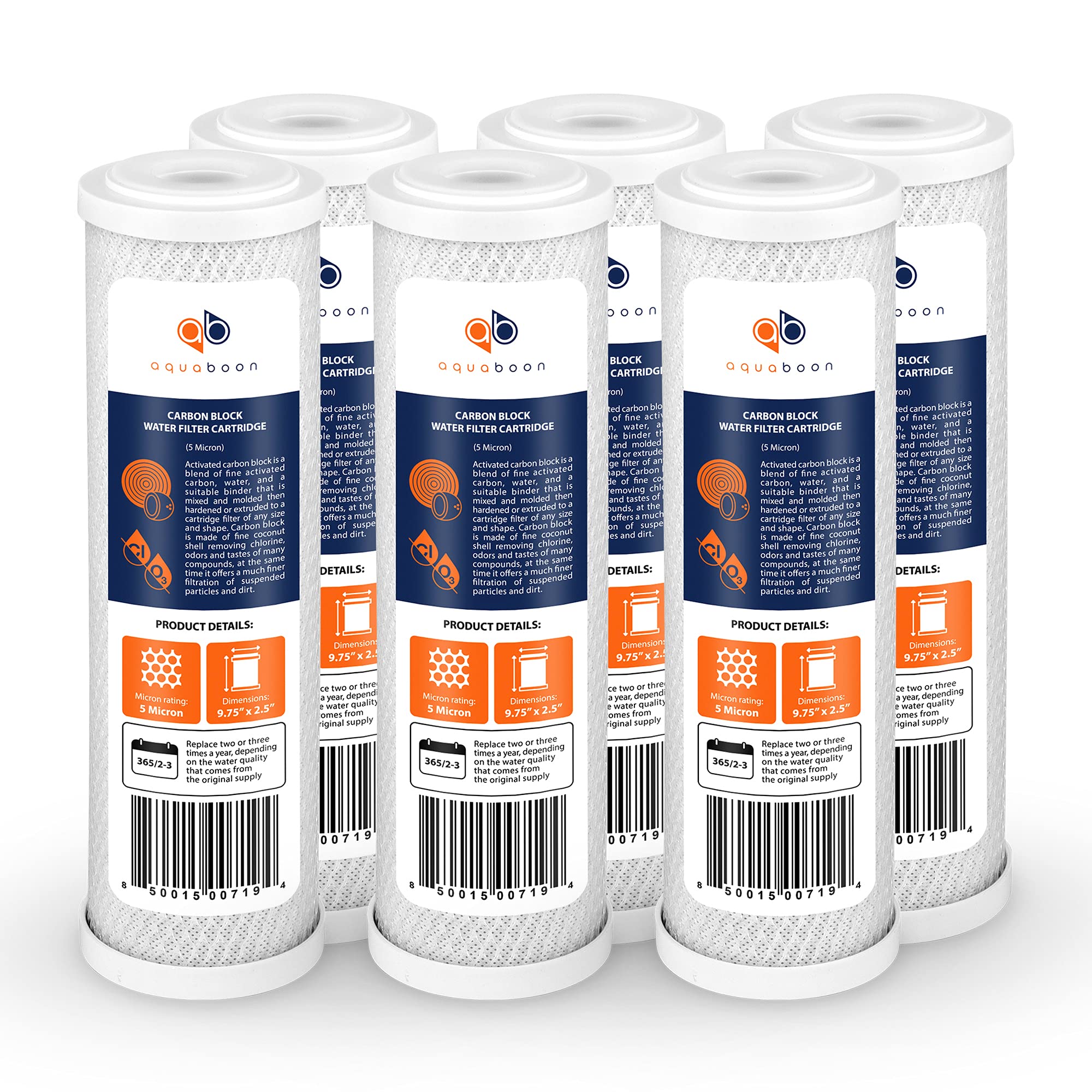 Aquaboon 5-micron cartridge in a standard housing removes chlorine for cleaner water