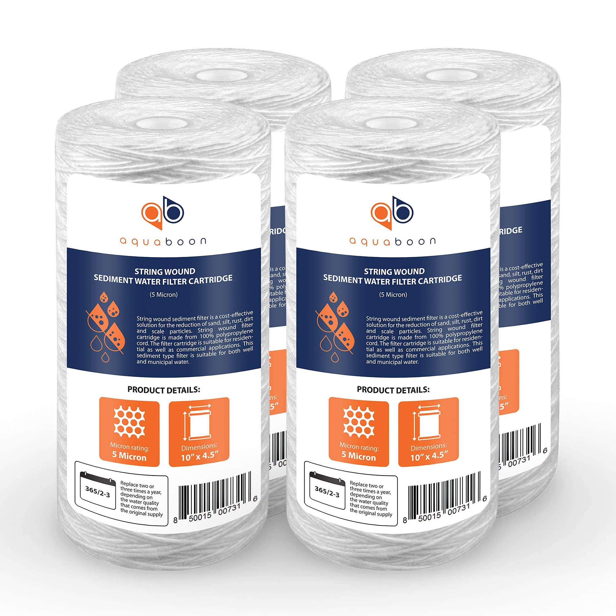 Aquaboon 5 micron filter captures fine sediment for crystal-clear water