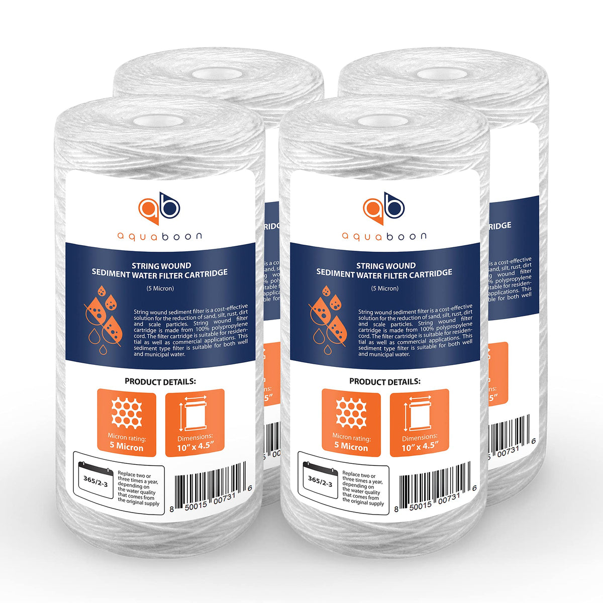 Aquaboon 5 micron filter captures fine sediment for crystal-clear water