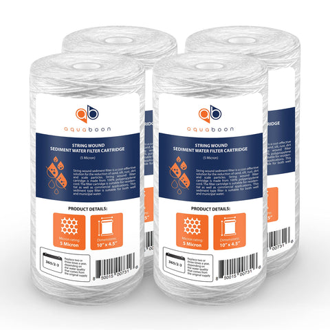 Aquaboon 5 micron filter captures fine sediment for crystal-clear water