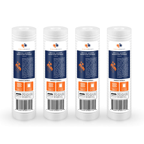 Aquaboon 5 micron grooved sediment filter 10x2.5 captures sand and rust for clearer water.